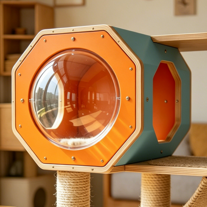 Hexagon & Triangle Cat Tower | Customizable Climbing Tree for Multi-Cat Households